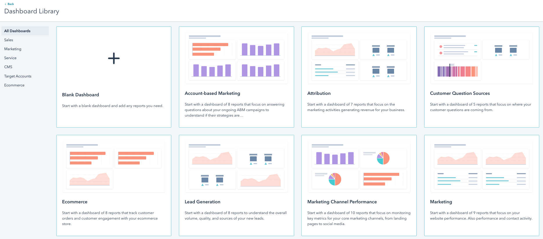HubSpot Dashboard Bibliotheke