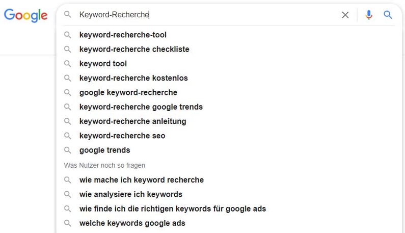 Keyword-Recherche mit Google