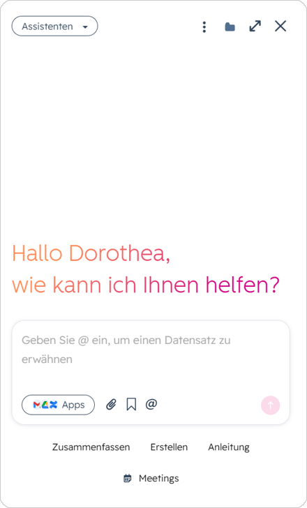 Breeze KI-Tools für die Content-Erstellung. Begrüßung: Hallo Dorothea, wie kann ich ihnen helfen?