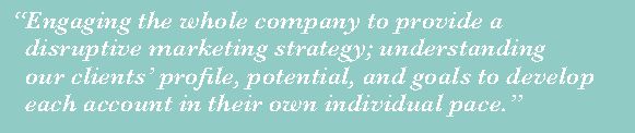 Engaging the whole company to provide a disruptive marketing startegy